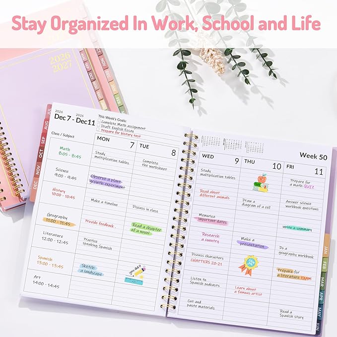 Teacher Planner 2026-2027, Forvencer Academic Planner 2026-2027, Jul 2026 - Jun 2027, 8.5"x11", Weekly & Monthly Planning Book with 7 Periods, School Agenda for Teacher Student Homeschool, A4, Blue