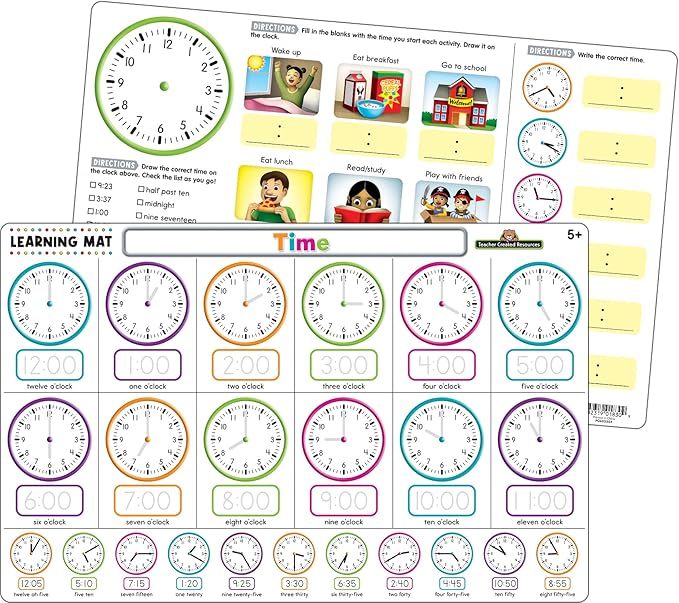 Teacher Created Resources Time Learning Mat