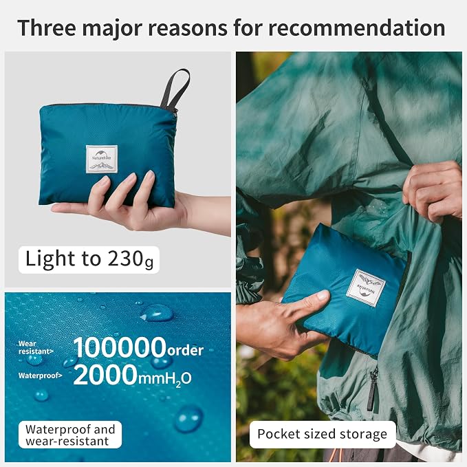 Naturehike 25L Lightweight Hiking Backpack, Waterproof Camping Packable Backpack Ultralight for Travel, Airplane, Small Hiking Daypack for Adults, Blue