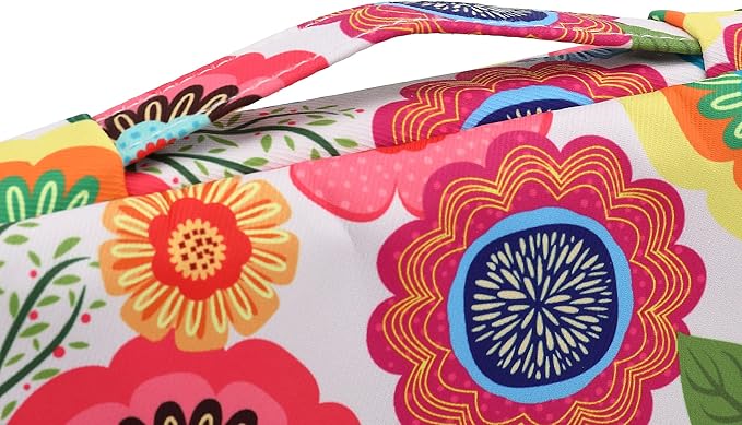 360° Protective Laptop Sleeve Case Bag with 3 Pockets,Handle,Luggage Strap for MacBook Pro 14 inch and 14 inch-14.4 inch Screen Laptop (Flowers)