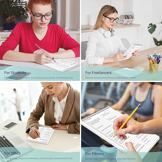 Daily Shedule Planner Half-Hourly Appointment Planner Personal Organizer with Work To-Do List, Priorities, 105 Days for Productivity Planner, No Bleed Everyday Planner, Daily Schedule, 6.5 x 9.8