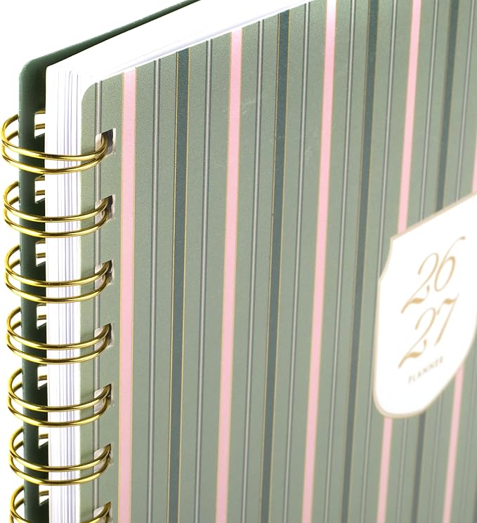 Cambridge Planner 2026-2027 Weekly & Monthly Academic 12-Month July-June, 8-1/2" x 11", Cherrywood Lane, Piper Stripe (CL19-905A)