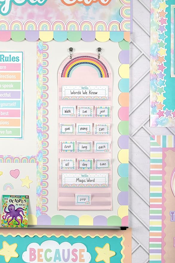 Teacher Created Resources Oh Happy Day Rainbow 14 Pocket Chart (13" x 39")