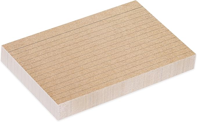 Home Advantage Double Sided Ruled Kraft Tan Index Cards, File Note Cards (4-x-6)