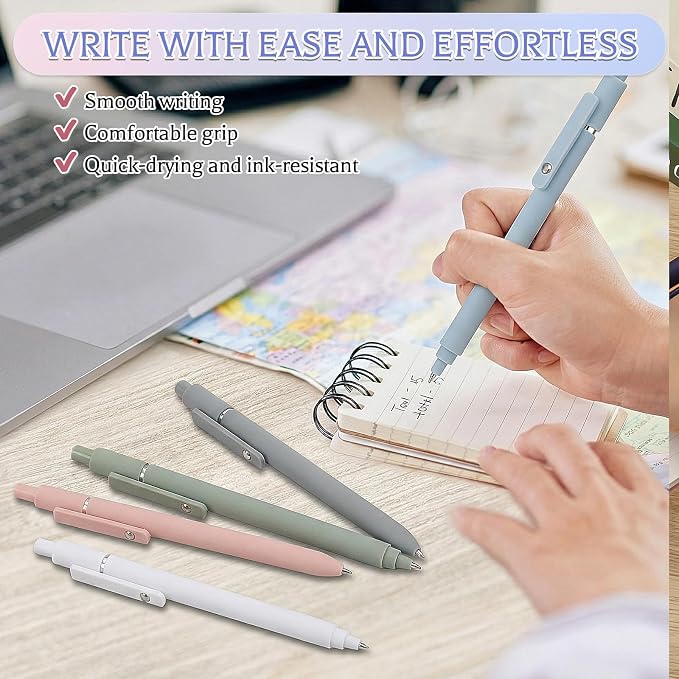 Thboxes 6 Pack Nurse Pens, 0.5mm Retractable Gel Pens for Journaling - Smooth Writing for Note Taking, Office & School Supplies, Journaling Supplies for Women Teachers Nurse