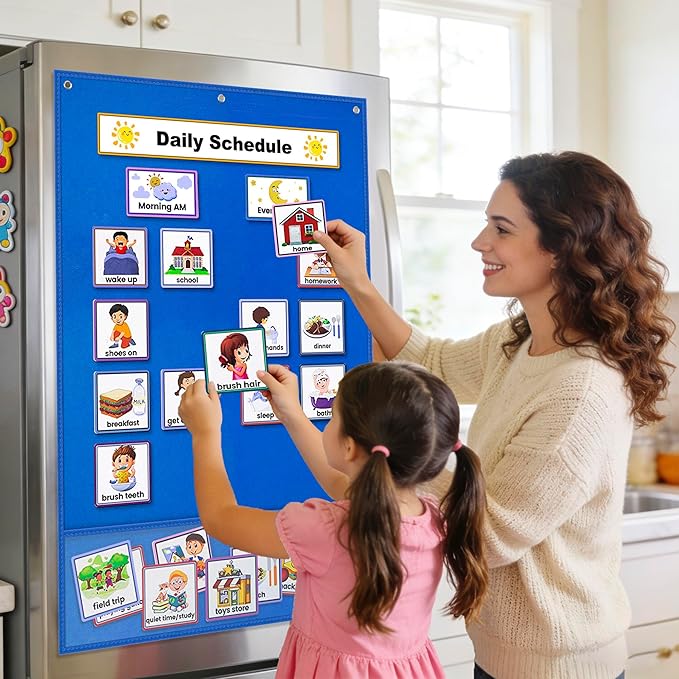 Large Felt Board for Toddlers, 24"x36" Felt Letter Board with Magnetic Strips & Grommets, Felt Bulletin Board Perfect for Interactive Storytelling & Play-Based Learning at Home or in the Classroom