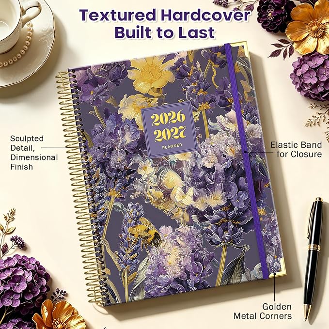 Planner 2026-2027, 8.5" x 11" Academic Planner Jul 2026 - Dec 2027, 18 Month Planner Weekly and Monthly, Hardcover Calendar Planner with Large Laminated Tabs, No Bleed Paper, Pockets for Women Teacher