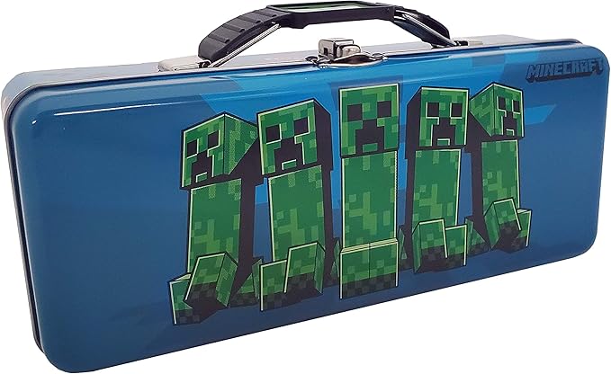The Tin Box Company Minecraft Pencil and Tote Box (639407-12), Blue