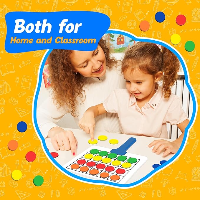 Quilinz Magnetic Ten Frame Set,5 Dry Erase Paddles & 150 Math Counters,Counting Toys for Kids,Addition and Subtraction Games,Math Manipulatives 1st Grade,Kindergarten Preschool Classroom Must Haves