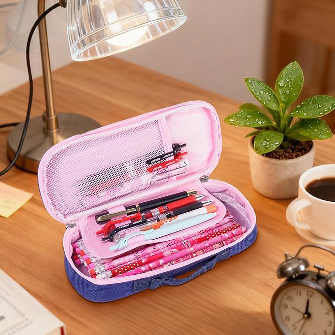 Large Capacity Pencil Case, Premium Oxford Pencil Pouch, Kawaii Cute Pen Case Stationery Bag for Girl Boy Teen Aesthetic School Supplies, Makeup Bag, Box Organizer for Office Desk Accessories, Pink