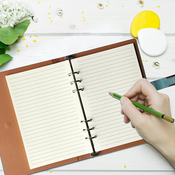 A5 Ruled Filler Paper, 6-Hole Punched, 100GSM Loose-Leaf Paper and Planner Inserts for Planners, Meeting Notes, and Bullet Journals,80 Sheets/160 Pages