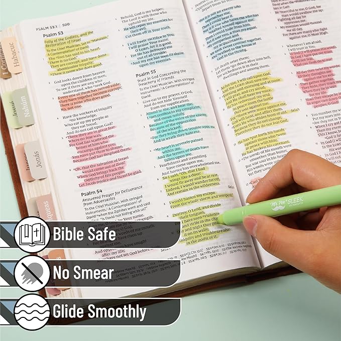 Mr. Pen- No Bleed Gel Highlighters, Candy Colors, 8 Pack, Bible Highlighters and Pens No Bleed, Bible Markers for Study, Journaling, School Supplies and Accessories