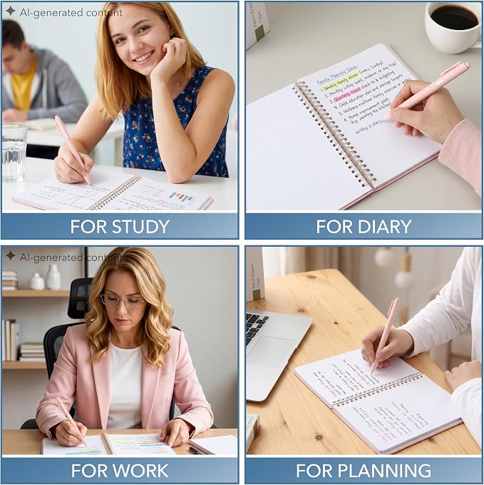Mr. Pen- Dotted Spiral Journal Notebook Set, A5 (5.7"x7.9"), 160 Pages