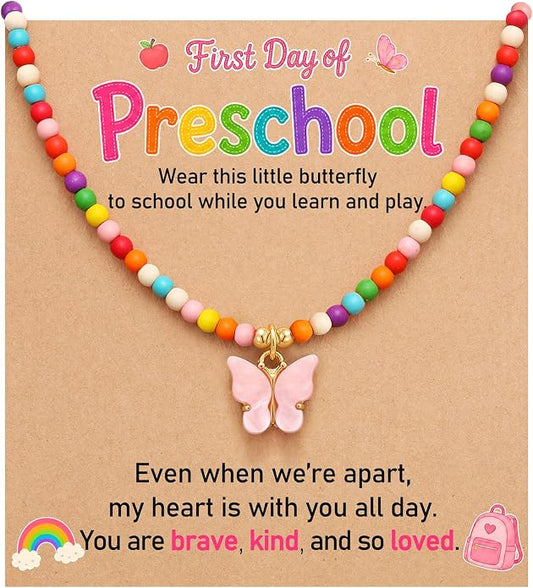 Butterfly Necklace First Day Of Preschool Kindergarten Gift For Girl