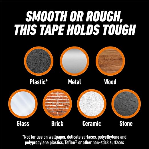 Gorilla Invisible Hold Mounting Tape, 1" x 150" (Pack of 1), Clear Double Sided Tape for Strong, Permanent Indoor & Outdoor Hanging