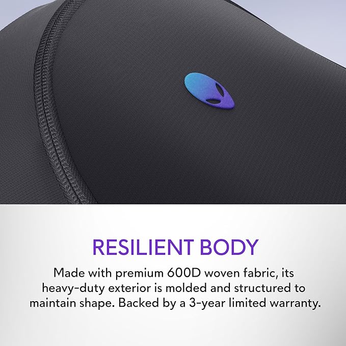 Alienware 18 Backpack - AW7825P - 28L Capacity, 3D Breathable Mesh, Magnetic Pocket Organizers, RFID Safe Pocket, Weather resistant, 3D Iridescent Reflective Alienware logo - Alienware Black