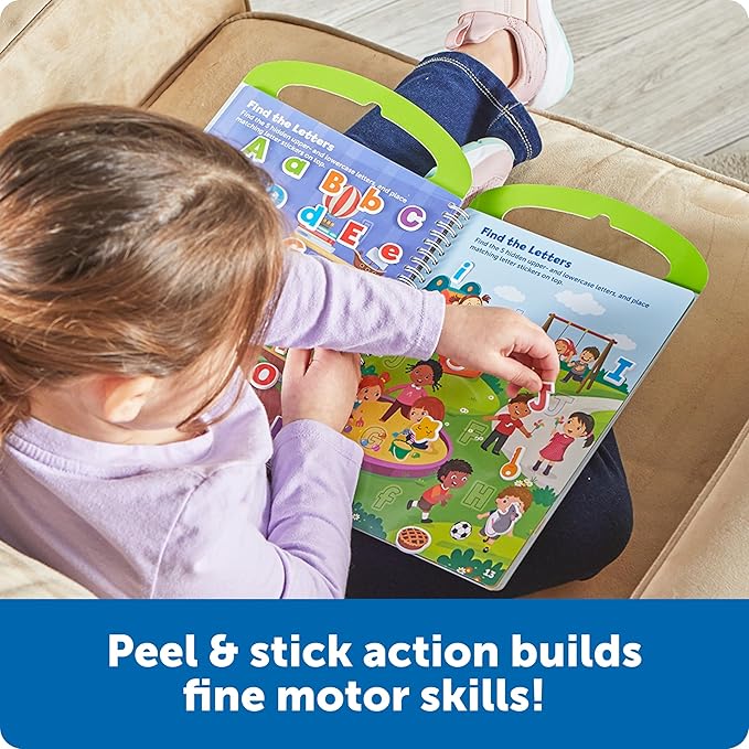 Learning Resources Skill Builders Smart Stickers Letters & Phonics, Alphabet Stickers, Reusable Sticker Book, Preschool Classroom Must Haves, Homeschool Supplies, Montessori Busy Book