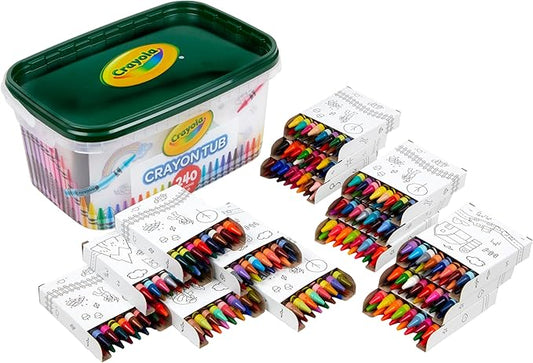 Crayola Crayon Tub (240ct), Bulk Crayons for Kids, Spring Craft Supplies, Classroom Coloring Gifts for Kids & Toddlers, Ages 3+ [Amazon Exclusive]