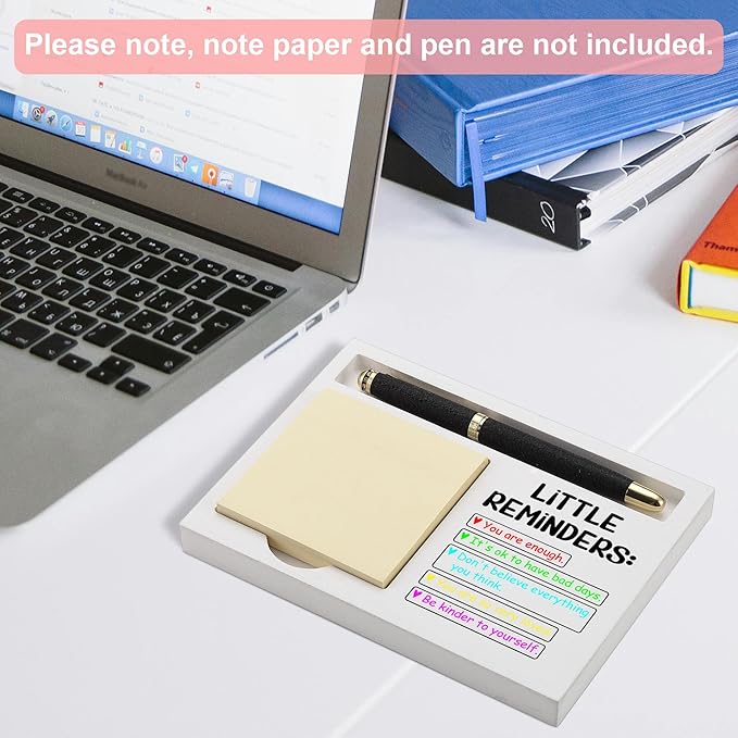 Little Reminders Sticky Note Holder for Desk, Motivational Office Organizer for Women Men, Inspirational Gifts for Coworker Friend Teacher Nurse, Birthday Christmas Appreciation Gift - FTB321