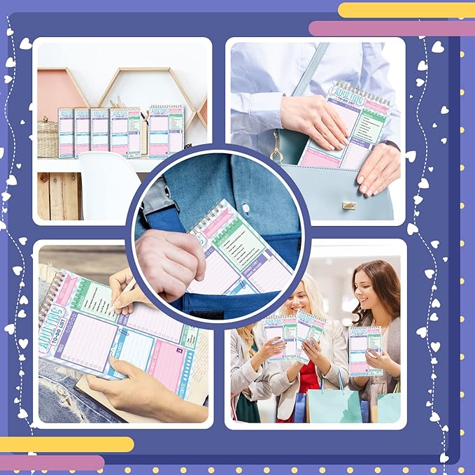 Glenmal 6 Pack to Do List Notepad Undated to Do List Notebook Daily Planner Notepad 180 Sheets for Adult Student Office School Home Supplies 7.8 x 5.2 Inch(Light,Light Color)