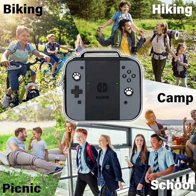Insulated Lunch Box for Boys Girls, Game Lunch Bag for School Work Office Travel Picnic Hiking Beach, Waterproof Leakproof Portable Fits Most Bento Boxes