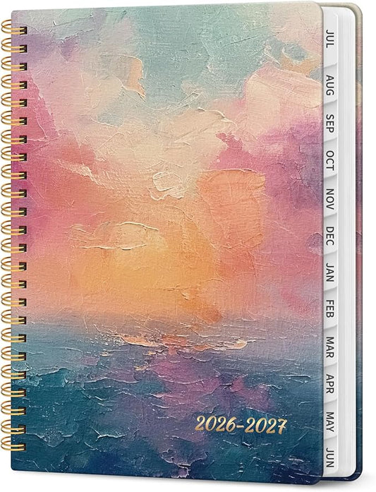 Planner 2026-2027, Academic Year Weekly and Monthly Calender Planner, from Jul 2026 - Jun 2027, Spiral Bound School Planning Book, Perfect for Teacher, Student, Women & Men, A5 (6.3" x 8.5"), Sunset