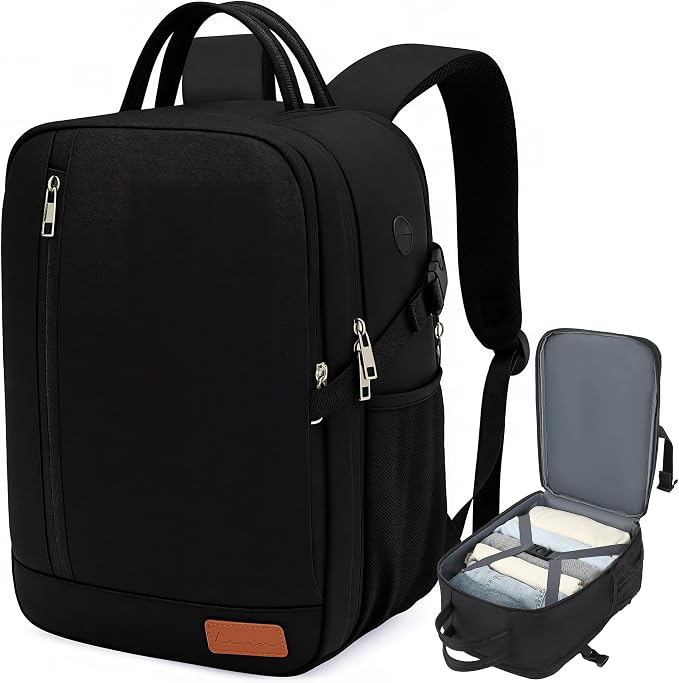 Lossga Travel Backpack, 18x14x8 Spirit Airlines Personal Item Travel Bag, Carry On Backpack Flight Aproved, Weekender Bags for Women and Men, 30L Water Resistant Lightweight Travel Backpacks