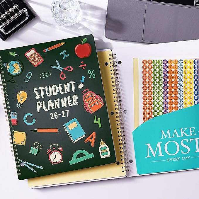 Student Planner 2026-2027 - Academic Year School Planner 2026-2027, July 2026- June 2027, 9" x 11", Note Pages & Back Pocket