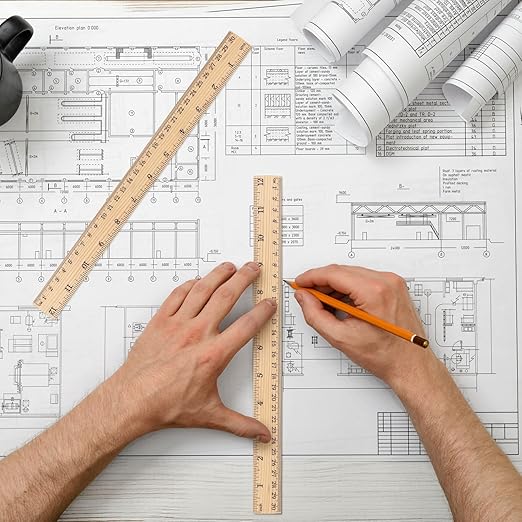 Zonon 30 Pcs Wooden Rulers Bulk 12 Inch Ruler for Classroom, Easy-to-Read with Inches and Metric, First Day of School Gift for Kids, School, Home, Office, Students, Teachers