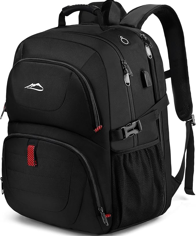 ProEtrade Travel Backpack, Extra Large Laptop Backpack Business Anti Theft TSA Approved College Work Computer Bag Fits 18.4 Inch Laptop with USB Charging Port for Women Men(Black,L)