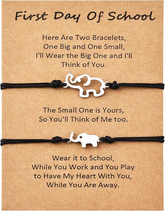 Back to School Gifts Mommy and Me Bracelet First Day of School Matching Wish Bracelets Set for Mother Daughter Son Women Teen Girls Boys Jewelry Gift