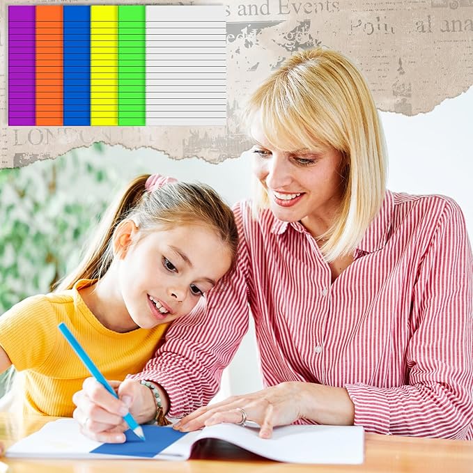 Yinder 6 Pack Pastel Transparent Sticky Notes Translucent Clear Lined Self Stick Note, Back to School Gifts for Bible Tabs, Book Tabs, School Supplies Office, 30 Sheets/Pack, 4 x 6'' (Bright Color)