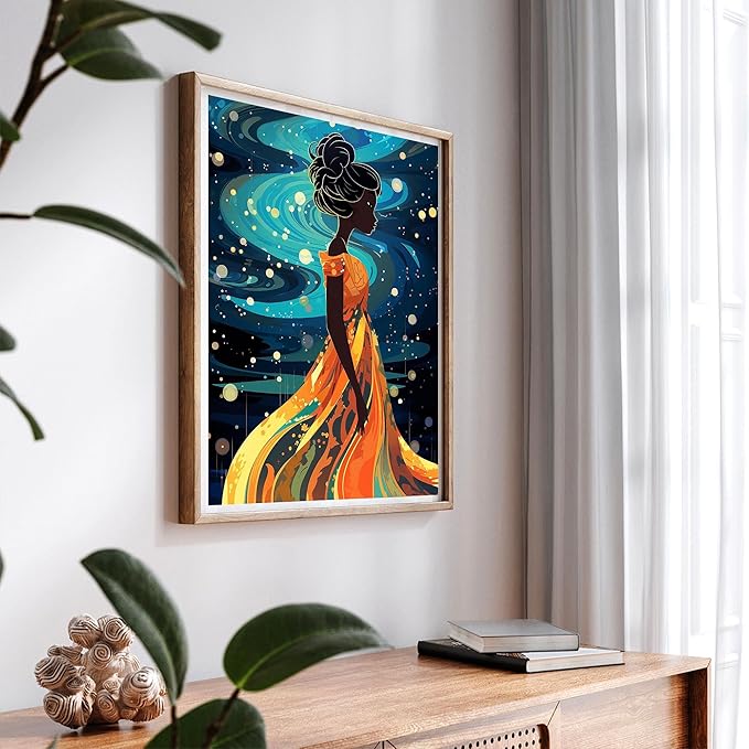 SKRYUIE Paint by Numbers Kits for Adults African Americans, Acrylic Africa Oil Paint by Numbers for Adults Beginner Canvas with Brushes Paintwork Art Crafts for Home Decor 16x20 inch u8