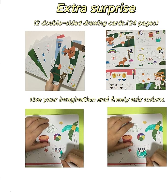 Tiiano Preschool Learning Activities for 3+ Year Olds, Toddler Handwriting Practice Workbook with 4 Dry Erase Markers, Montessori Learning for Ages 3+, Kindergarten Readiness
