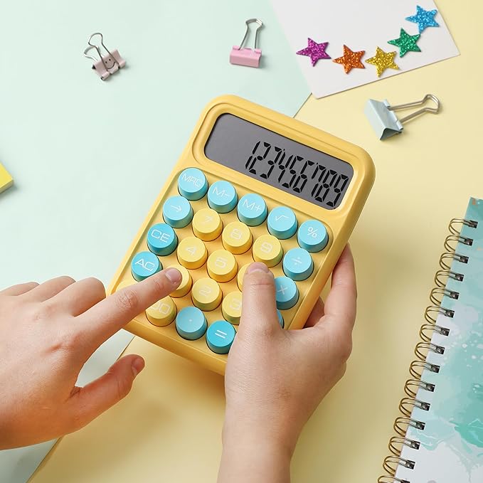 Mr. Pen- Mechanical Switch Calculator, 12 Digit Large LCD Display, Colorful with Big Buttons, Mechanical Switch Calculator for Home, School, Office