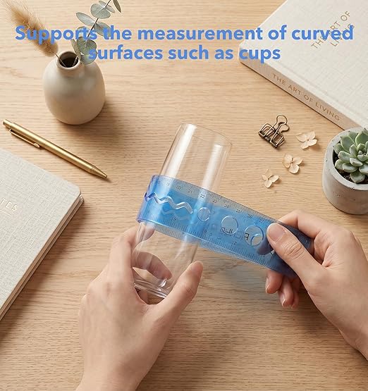 3 Pcs Flexible Rulers, 12 Inch Bendable Soft Plastic Rulers with Inches & Centimeters, Shatterproof Measuring Rulers for School Classroom Home Office, Colorful Supplies (Red Blue Green)