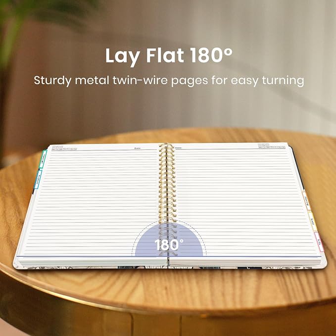 Taja Pretty Large Spiral Lined Notebook for Work with 5 Removable Dividers