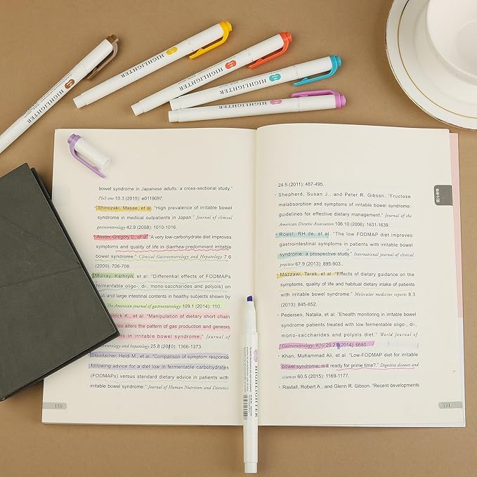 10 Pack Real Mild Highlighters, Compact Assorted Pastel Colors Dual Tip Highlighter, No Bleed Small Pack Highlighters for Bible Journaling Bullet Journal Notes Travel