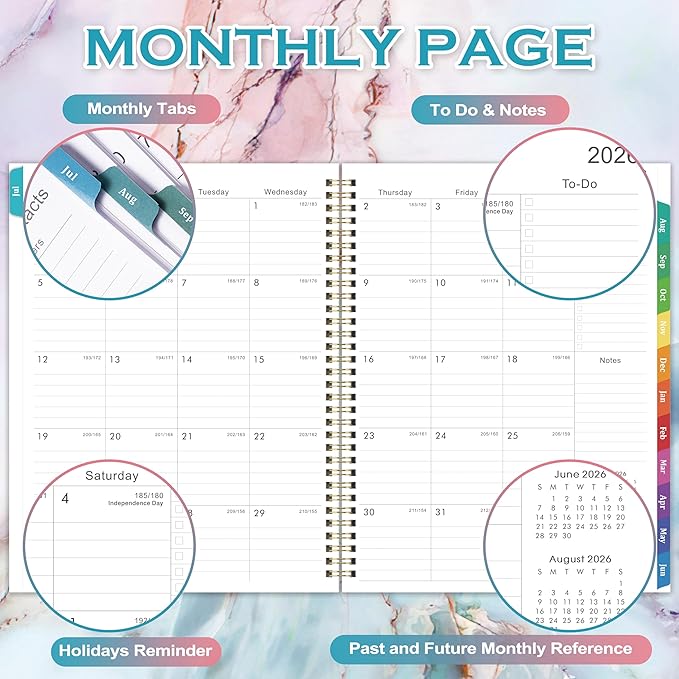 2026-2027 Planner - Academic Planner Weekly and Monthly, 2026-2027 Planners 8.5''x11'', Weekly Monthly Planners with Colorful Tabs, Inner Pocket