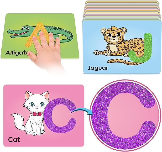 Broytain Sandpaper Letters Cards for Toddlers 3+,Word Games,Speech Therapy Toys for 3 4 5,Sensory Products, Educational Flash Cards,Learn Animals and Others