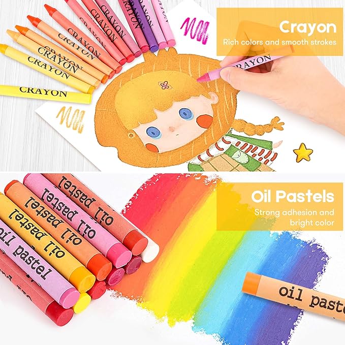 iBayam Art Kit, 251-Pack Art Supplies Drawing Kits, Arts and Crafts Gifts Box for Adult, Art Set Case with Trifold Easel, Scratch Paper, Sketch Pad, Coloring Book, Crayons, Pencils
