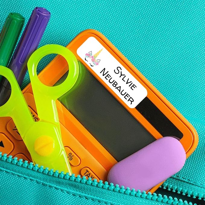 Custom Waterproof Dishwasher Safe Kid Name Labels for Daycare(128 Pack), Camp, School Supply, Baby Bottles, Lunch Boxes and Cups, Travel. Cute Personalized Design Name Stickers (Pattern 5)