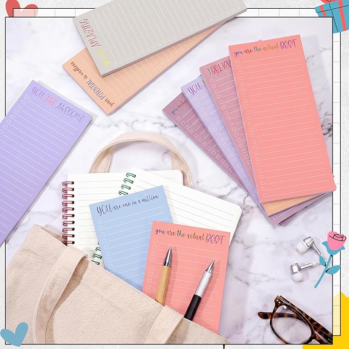 Censen 10 Pack 500 Sheets to Do List Notes Daily Checklist Notepads with 50 Sheets Undated Memo Pad Color Block Shopping List Pad Weekly Plan Notepad Organizer Planners(Morandi, Motivation Language)