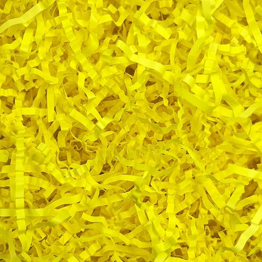 1LB Crinkle Cut Paper Shred Filler, Paper Shreds for Basket Fillers, Birthday, Gift Wrapping, Anniversary, Wedding, Halloween, Thanksgiving, Christmas Gift Decor Party Filler (Fluorescent Yellow)