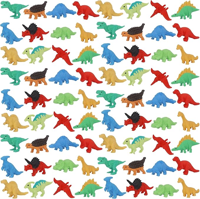 Cllayees 72 Pcs Animal Erasers for Kids, Dinosaur 3D Puzzle Eraser Bulk, Mini Dinosaur Toys, Desk Pets for Students, Classroom Prizes, Party Favors