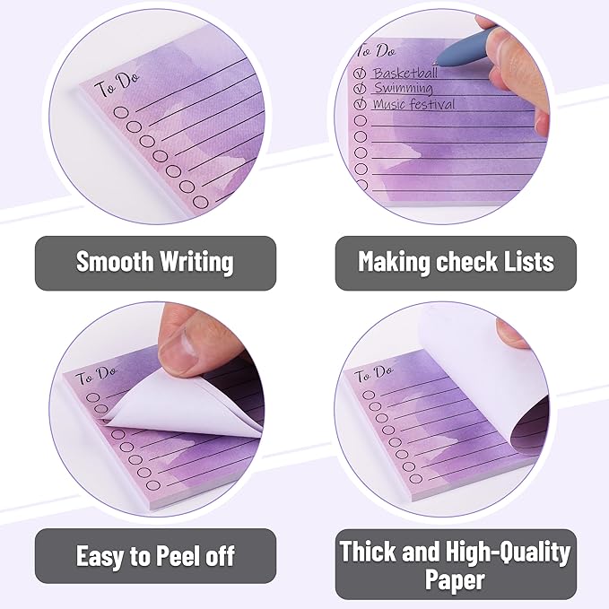 Mr. Pen- to Do List Sticky Notes, 3"x4", 9 Pads, 450 Sheets, Lined Checklist Sticky Pads with Smooth Writing, Easy Peel-Off, Thick Paper for Planning, Office, School & Daily Tasks