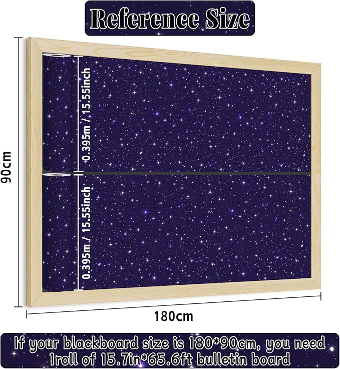 Outer Space Bulletin Board Roll Non-Woven Fabric Poster 15.7" x65.6ft