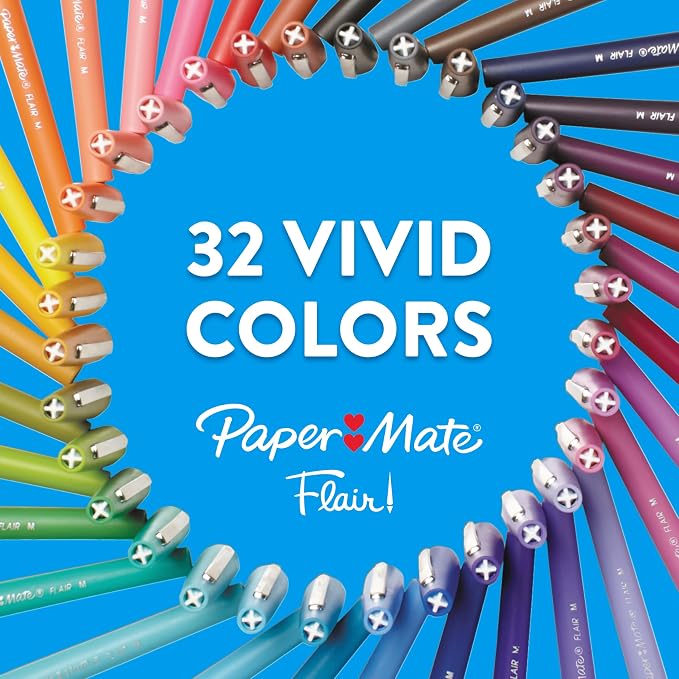 Paper Mate Flair Felt Tip Pens, Medium Point (0.7mm),Back to School, Teacher Supplies, Arts & Crafts (Pack of 288)