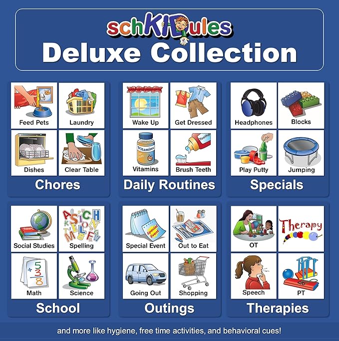 153 pc Daily Visual Schedule Magnets for Kids-Create Healthy Routines, Reminders, Kids Calendars, Chore Charts & Behavioral Supports for Kids who Thrive on visuals, Type A Toddlers, Autism & ADHD