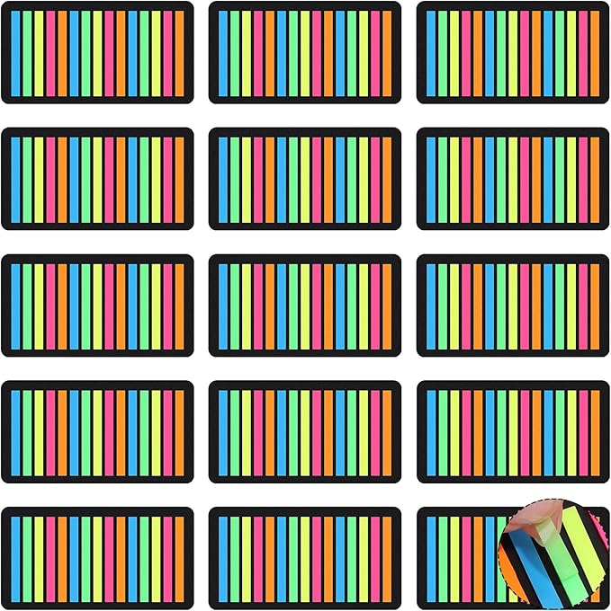 Zonon 4500 Pcs Removable Highlighter Tapes Text Highlighter Strips Transparent Sticky Note Tabs Neon Page Marker Index Tabs for Book Annotating Bible Study Aesthetic Office School Supplies